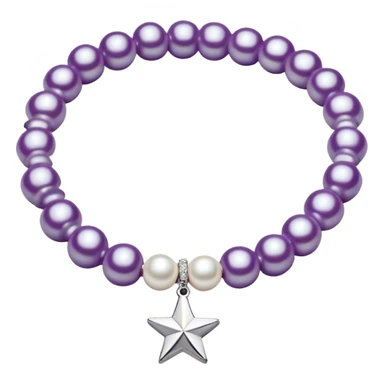 Pearl bright purple braclet with star in middle sticker