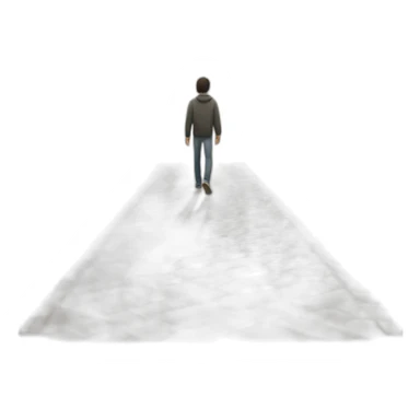 drawing person walking a path in perspective sticker