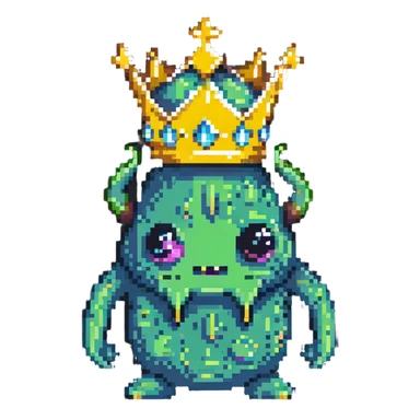 slime monster with a crown sticker