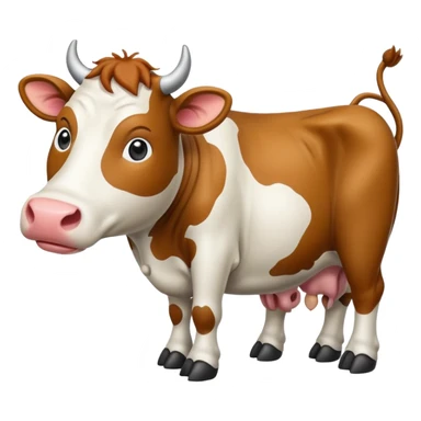 Un emoji de vaca combinado con Saturno y que tenga pies sticker