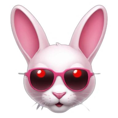 pale pink rage rabbit with red eyes cyberpunk sunglasses sticker