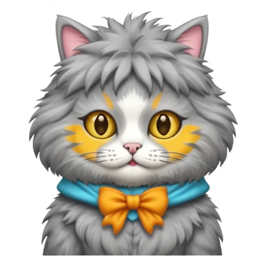 gray cat with funny costume sticker