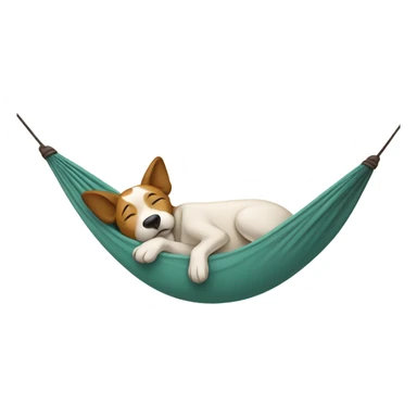 Dog in a hammock sticker