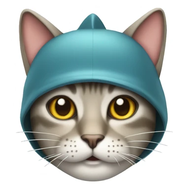 Cat with shark hat sticker