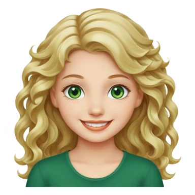 Pretty girl with wavy fair hair and green eyes abd white skin sticker