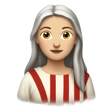 White woman 11th century, with vertical red striped tunic sticker