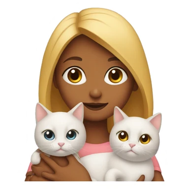 Girl with three cats  sticker