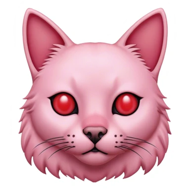 Pink cat and a black dog in the background with a red nose on her face  sticker