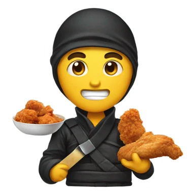 Ninja eating fried chicken sticker
