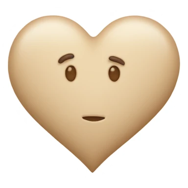 Beige heart with beige little heart sticker