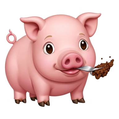 pig eating shit sticker