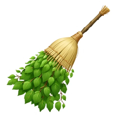 Birch Broom For Russian Bath Water Green Leaves  sticker
