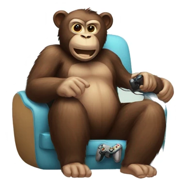 A monkey and a bear playing video games sticker
