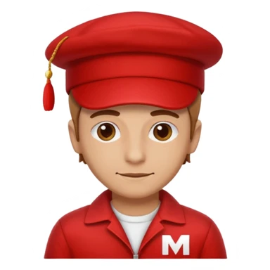 Italian brother who wears a jumpsuit with red and a red hat that has an M on it sticker