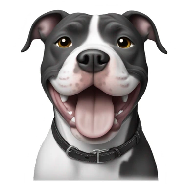 happy pitbull black and white sticker