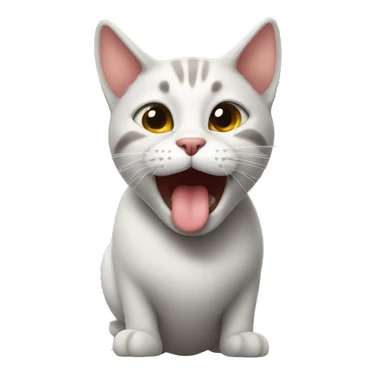 cat with licking face sticker