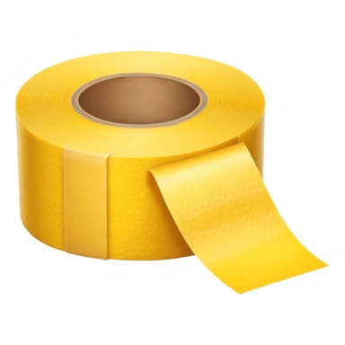 Generate me yellow tape on a roll sticker