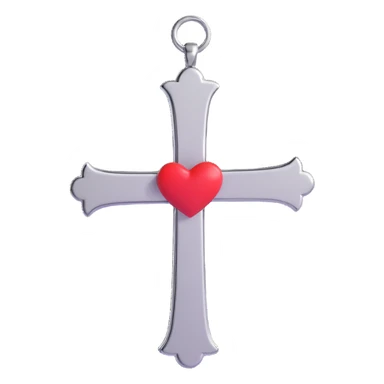 Light pink Chrome heart cross  sticker