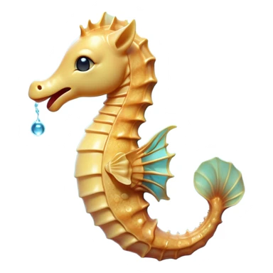 Cinematic Realistic Cute Yawning Sea Horse Portrait Emoji, Head tilted slightly with a dramatic, wide-open yawn, showcasing a soft, flowing body with gently drooping fins and half-closed, drowsy eyes rendered in delicate detail, high shine, relaxed yet expressive, styled with a dash of underwater charm, soft glowing outline, capturing the essence of a sleepy yet affectionate sea horse that appears ready to rest in tranquil water. sticker