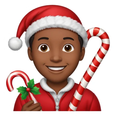 Black person with candy cane sticker