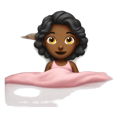 Girl in a bed sticker