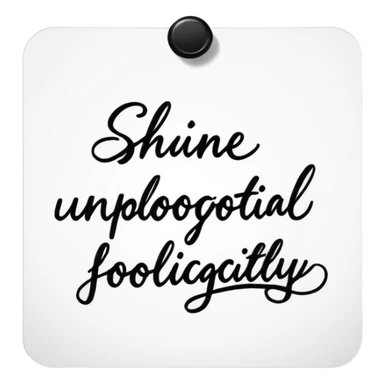 handwritten note "shine unapologetically" elegant style sticker