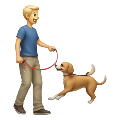 Super tiny dog dragging owner fast on leash  sticker