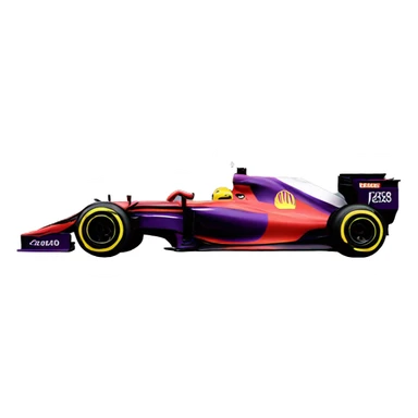 f1 car with fireworks sticker