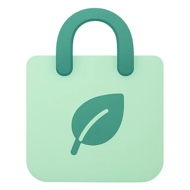 reusable bag, flat color icon style, simple and modern sticker