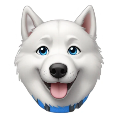 Happy white husky  blue eyes sticker