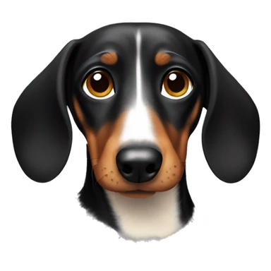 Black tan sad dachshund sticker