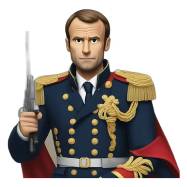 macron qui tient une arme sticker
