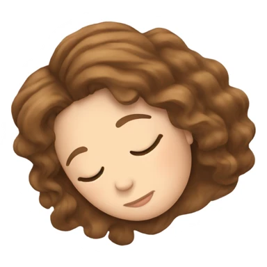 Sleeping white girl with brown wavy hair sticker