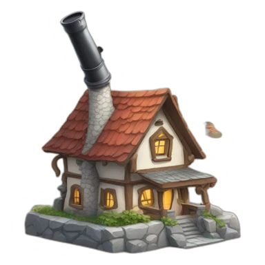 Magic house with telescope sticker