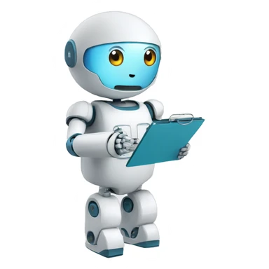 Healthcare Bot holding clipboard sticker