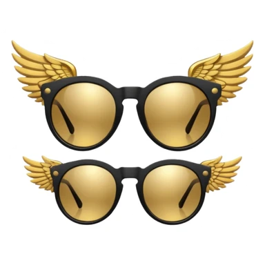 fancy hipster sunglasses with wings sticker