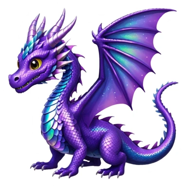 glitter purple dragon sticker