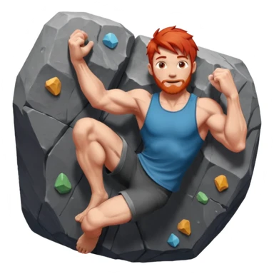 bouldering guy red hair sticker