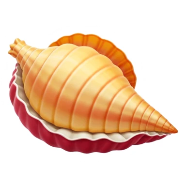"Un emoji carino di una conchiglia di mare con una piccola rosa rossa su di essa, stile iOS". sticker