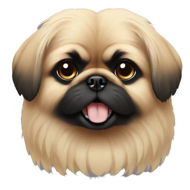 Beige Pekingese with black face  sticker