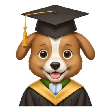 graduating cap dog sticker