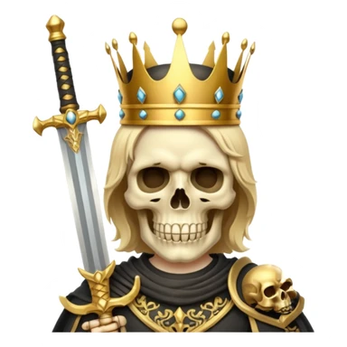 Golden skull with crown now make it with a worrior sowrd sticker