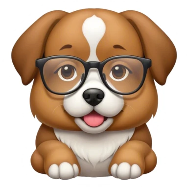 dog with glasses sticker