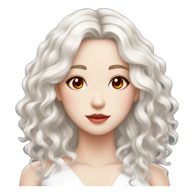 beautiful girl,red eyes, White wavy hair, white-skin, chinese sticker