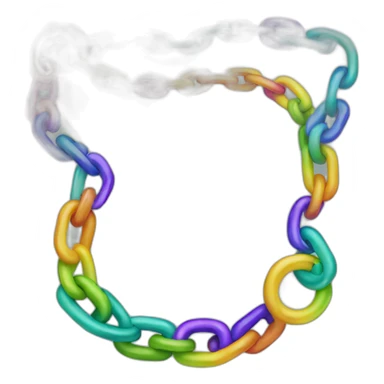a chain necklace with colorful links sticker