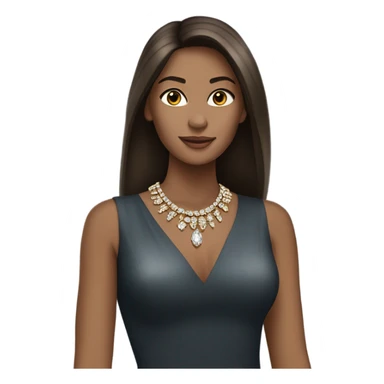 Beautiful brunette straight hair white women with jewelry  sticker