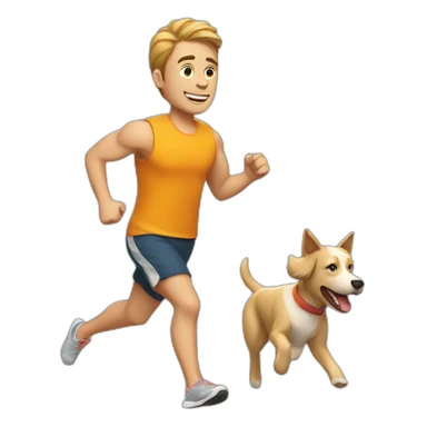 a man jogging with the dog sticker