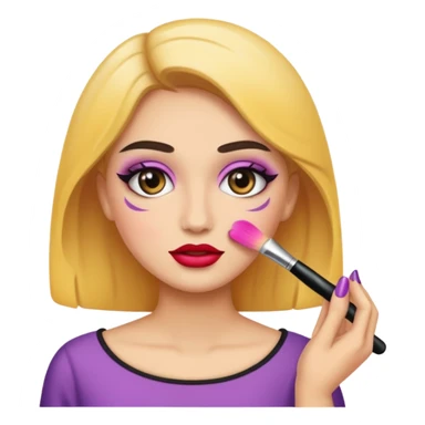 Putting on makeup sticker