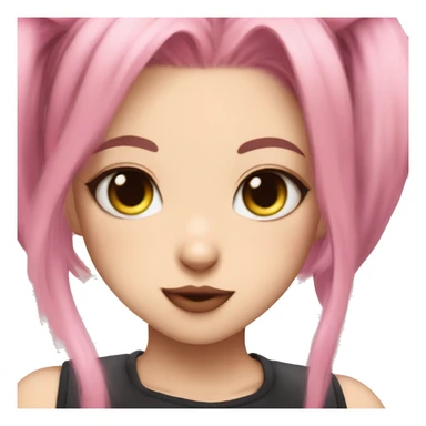 Anime cat girl pink hair puckered lips sticker