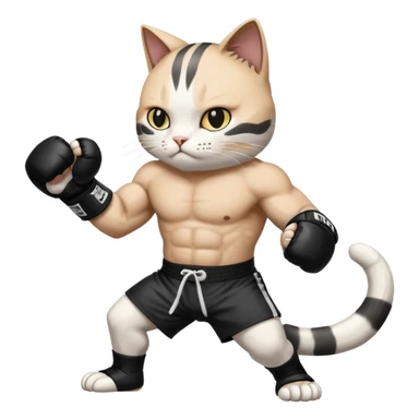 cat doing MMA fighting
 sticker